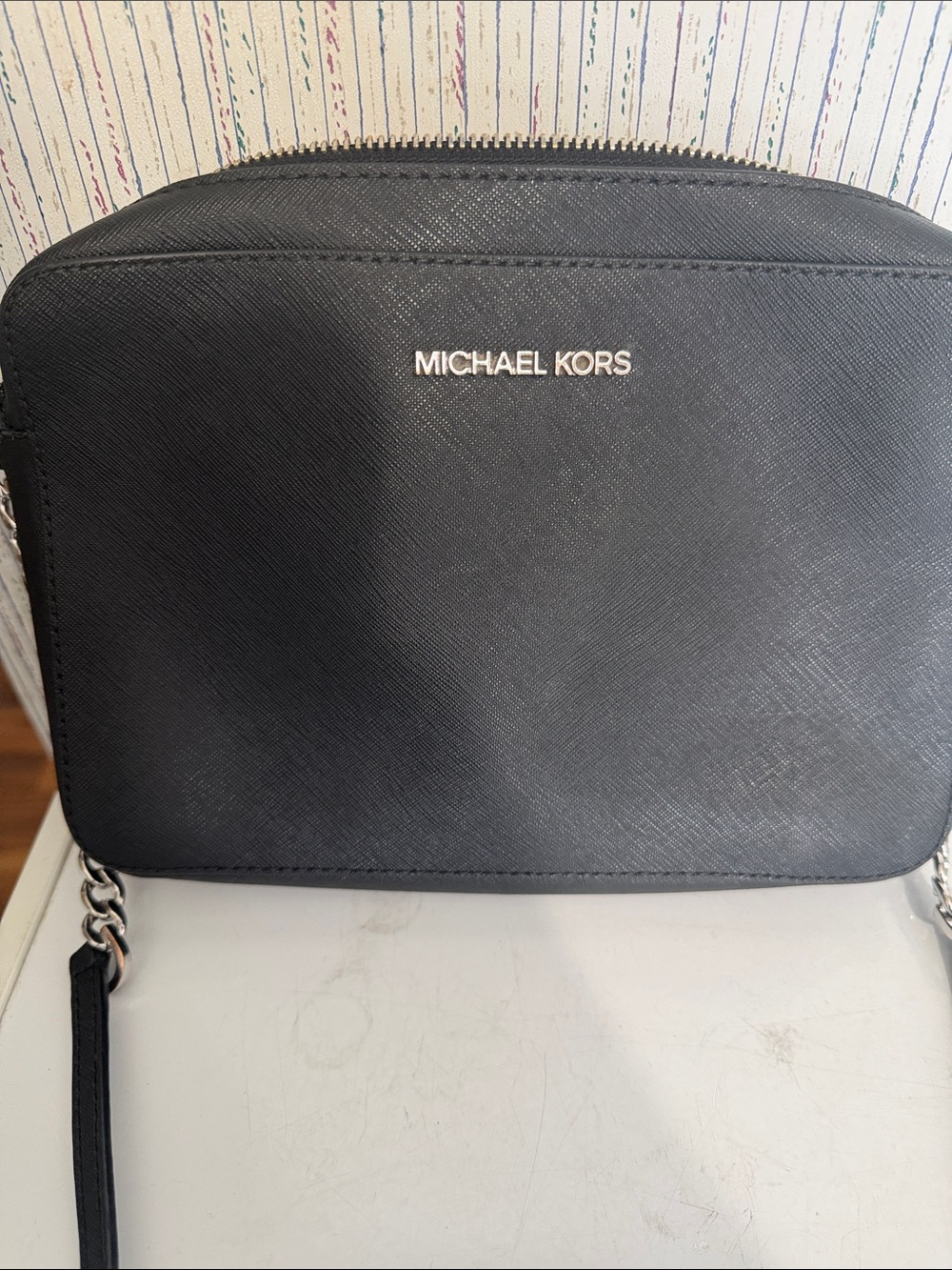 Michael Kors Black Saffiano Messenger Crossbody